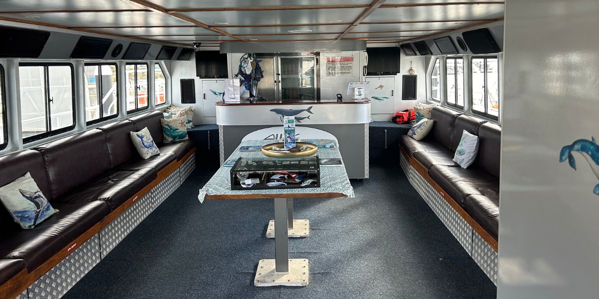 Interior of Whale Song - All Sea Charters premier boat servicing Augusta and Busselton